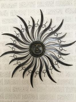 Metalen muurdecoratie - de zon - bruin/koper - 100 cm